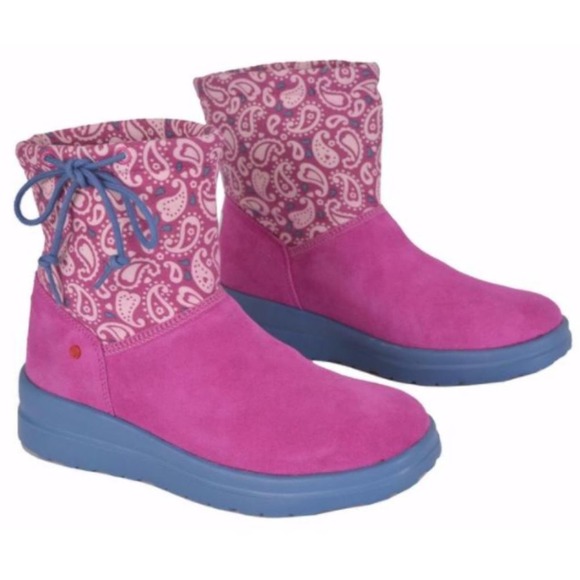 UGG Women's I Heart Ugg Slouchy Pink Paisley Pure Winter Boots Size 6 - Picture 1 of 12